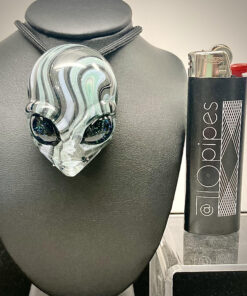 Alternative view of Alien Head Switchback Pendant - Ghost Glass