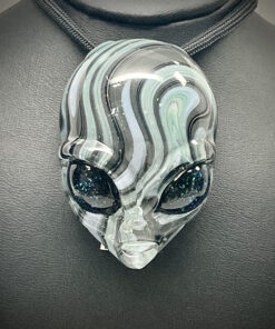 Alien Head Switchback Pendant - Ghost Glass