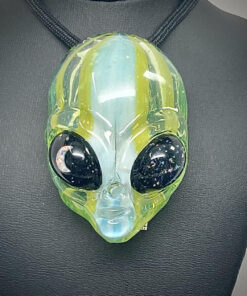 Alien Head Opal Pendant - Ghost Glass