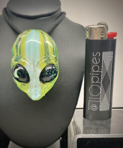 Alternative view of Alien Head Opal Pendant - Ghost Glass